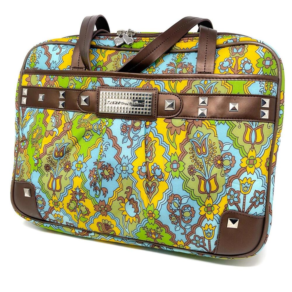 Kathy Van Zeeland Laptop Bag Groovy Retro Aesthetic Floral Flowers Rare NWoT 🕺